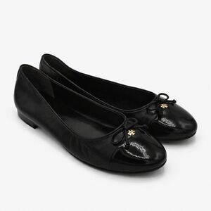 Tory Burch Cap-Toe Ballet Flats Women’s Leather Designer Slip-On 10043314 Sz 11